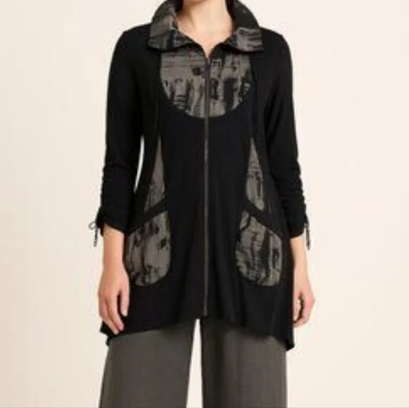 Joseph Ribkoff 3/4 Sleeve Long Zip Up Jacket - Picture 8 of 8